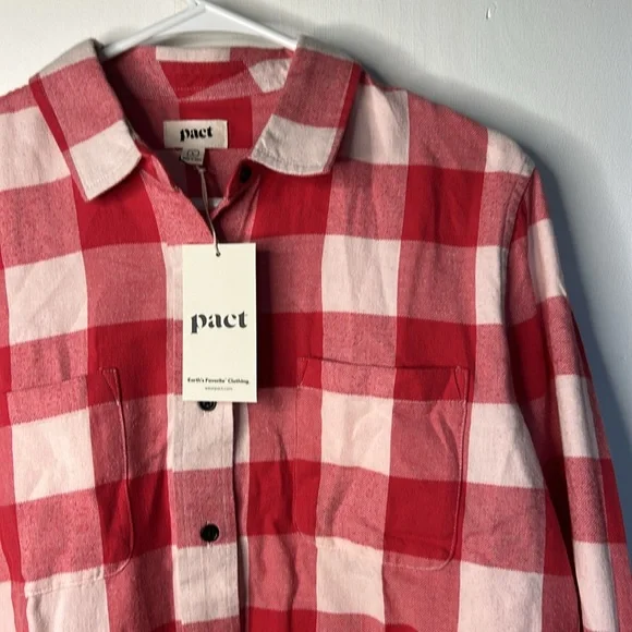 Sustainable Fashion Holiday Gingham Mila Flannel Shirt - NWT - Picture 2 of 5